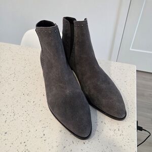 Donald J. Pliner Charcoal Suede Pointed Toe Ankle Booties